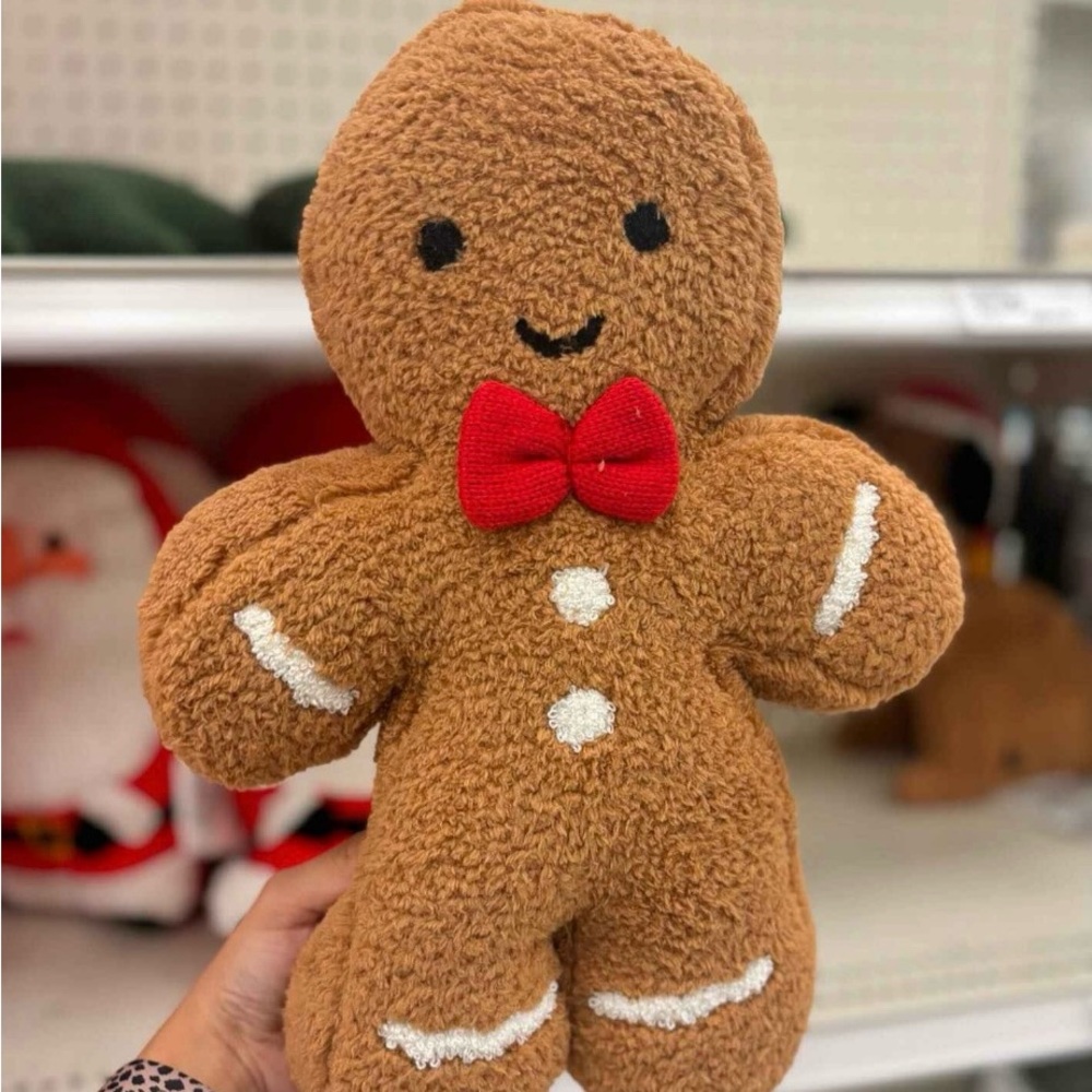 NEW~~ Christmas Shaped Gingerbread Man Decorative Throw Pillow
